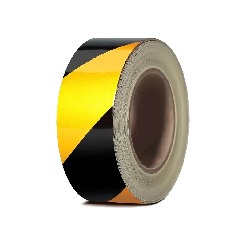 5cm/10cm Reflective Warning Tape Black and Yellow Diagonal Reflective Tape Traffic Sign Ground Reflective Tape Safety Stickers