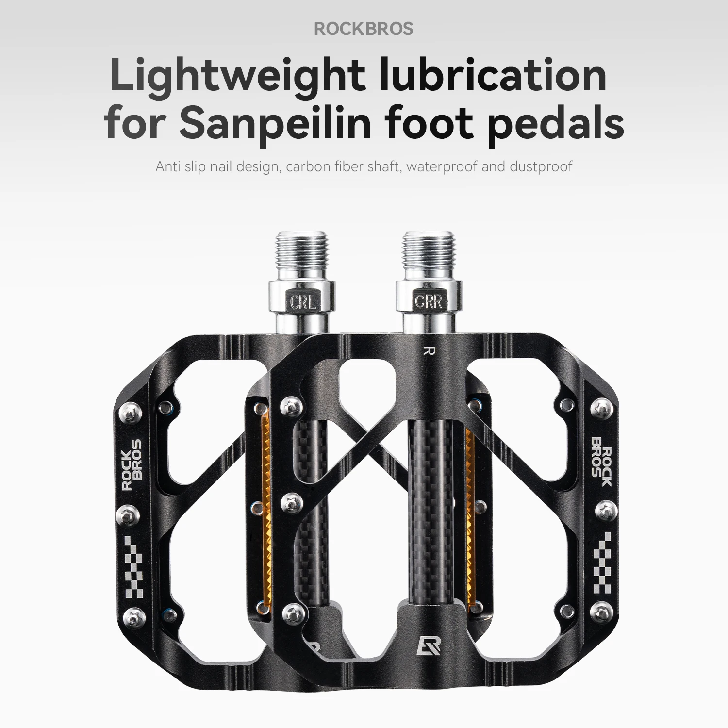 ROCKBROS Bike Pedals Widen Tread Waterproof Dustproof With Reflective Logo Smooth Durable For Highway Mountain Folding Bicycle