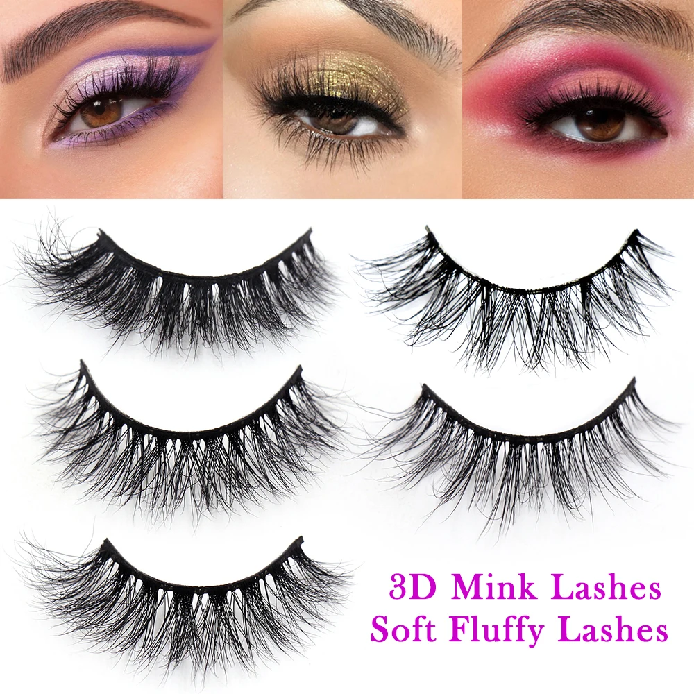 LEHUAMAO 3D Mink Eyelash Fluffy Cross Thick Natural Fake Eyelashes Lashes Dramatic Makeup Eye Lashes Handmade False Eyelash