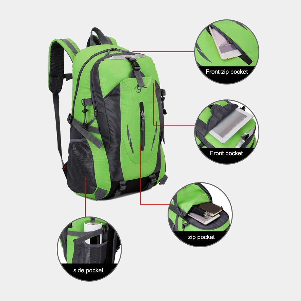 Backpack Waterproof 36-55L Large Capacity Outdoor Nylon Sports Rucksack Trekking Fishing Women Men Bags Pack Light Green