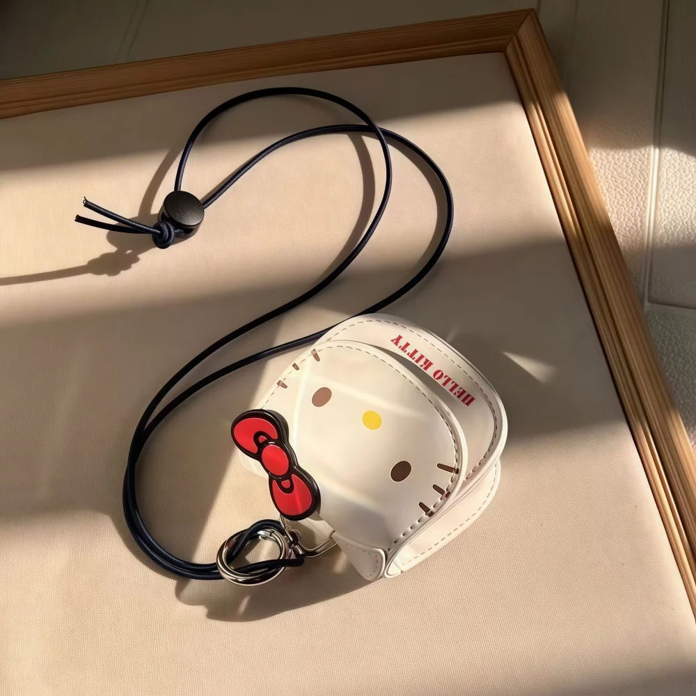 

Hello Kitty Mini Coin Purse for Women Girls Small Bag Keychain Accessory for Earphones Crossbody Strap Hanging Decor Portable
