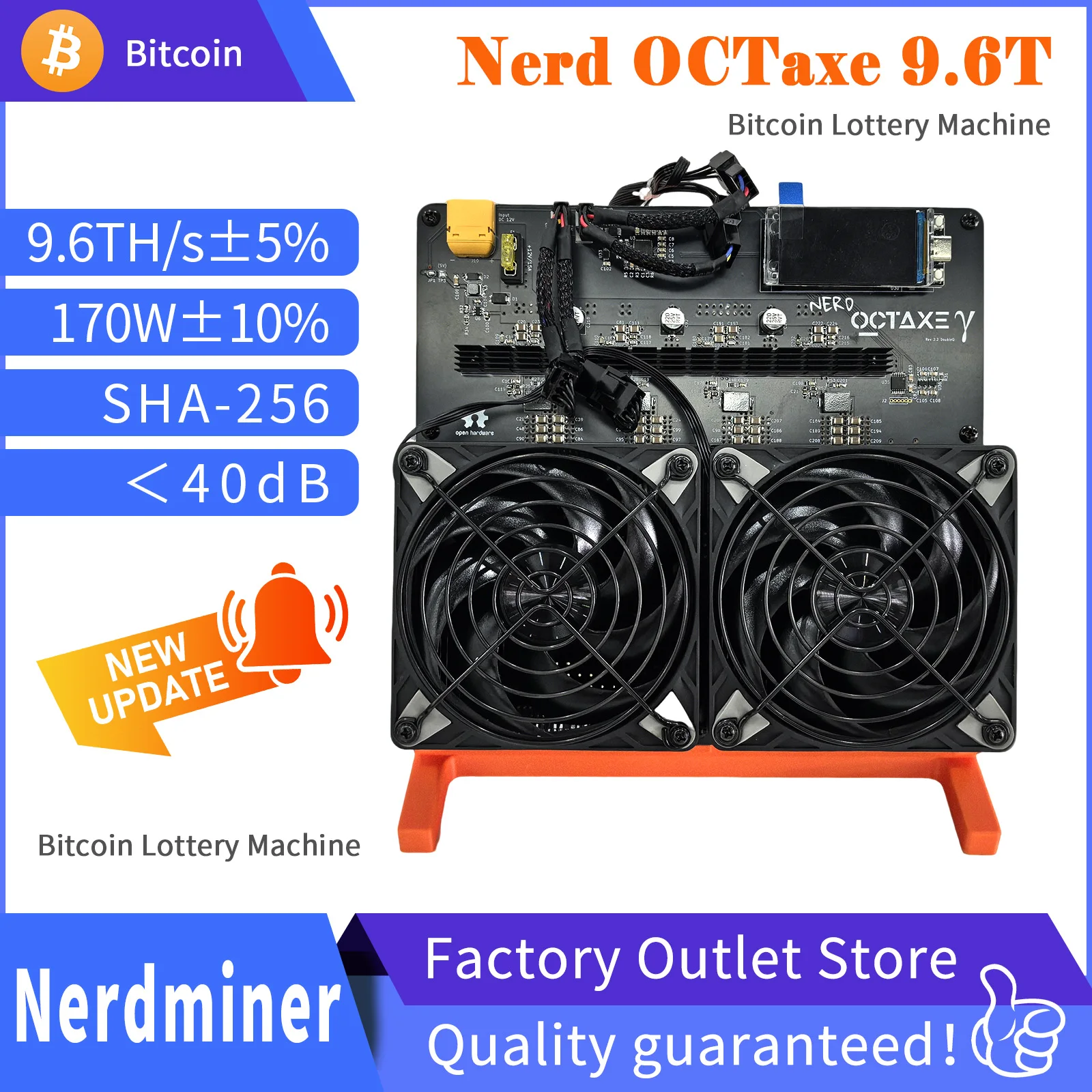 

NerdOCTaxe Bitcoin Miner 9.6-12TH/s 170W SHA256 ASIC машина для криптовалютного майнинга для домашнего использования