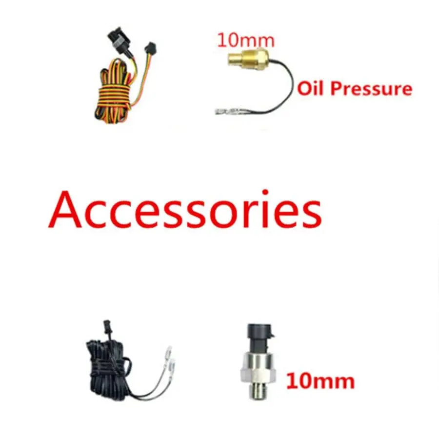 

New 4 in 1 12v/24v Truck Excavator 1/8 Npt Oil Pressure Gauge/Voltmeter Volt Gauge/M10 Water Temperature Gauge/Oil Fuel Gauge