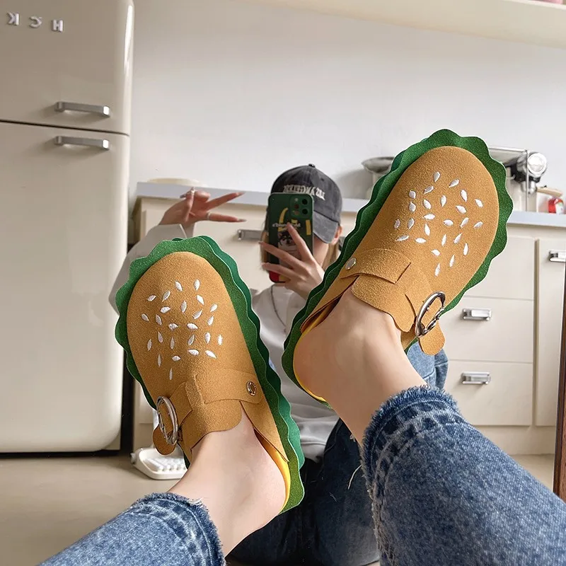 Women's shoes advanced sense outside wear 2024 new hamburger personality comfortable