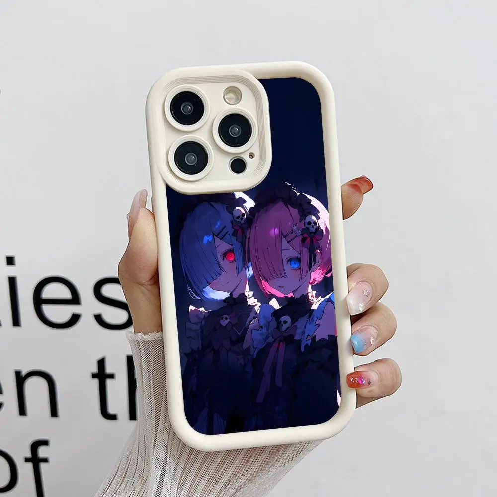 

Чехол для телефона ReZero Rem Ram из утолщенного ТПУ для iPhone 17 16 15 14 13 12 11 Air Pro Max Plus, цветной