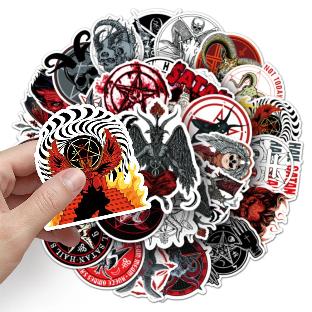 10/30/50pcs Gothic Demon Satan Stickers Decals Waterproof DIY Graffiti Laptop Motorcycle Skateboard Car Cool Sticker Kids Toys