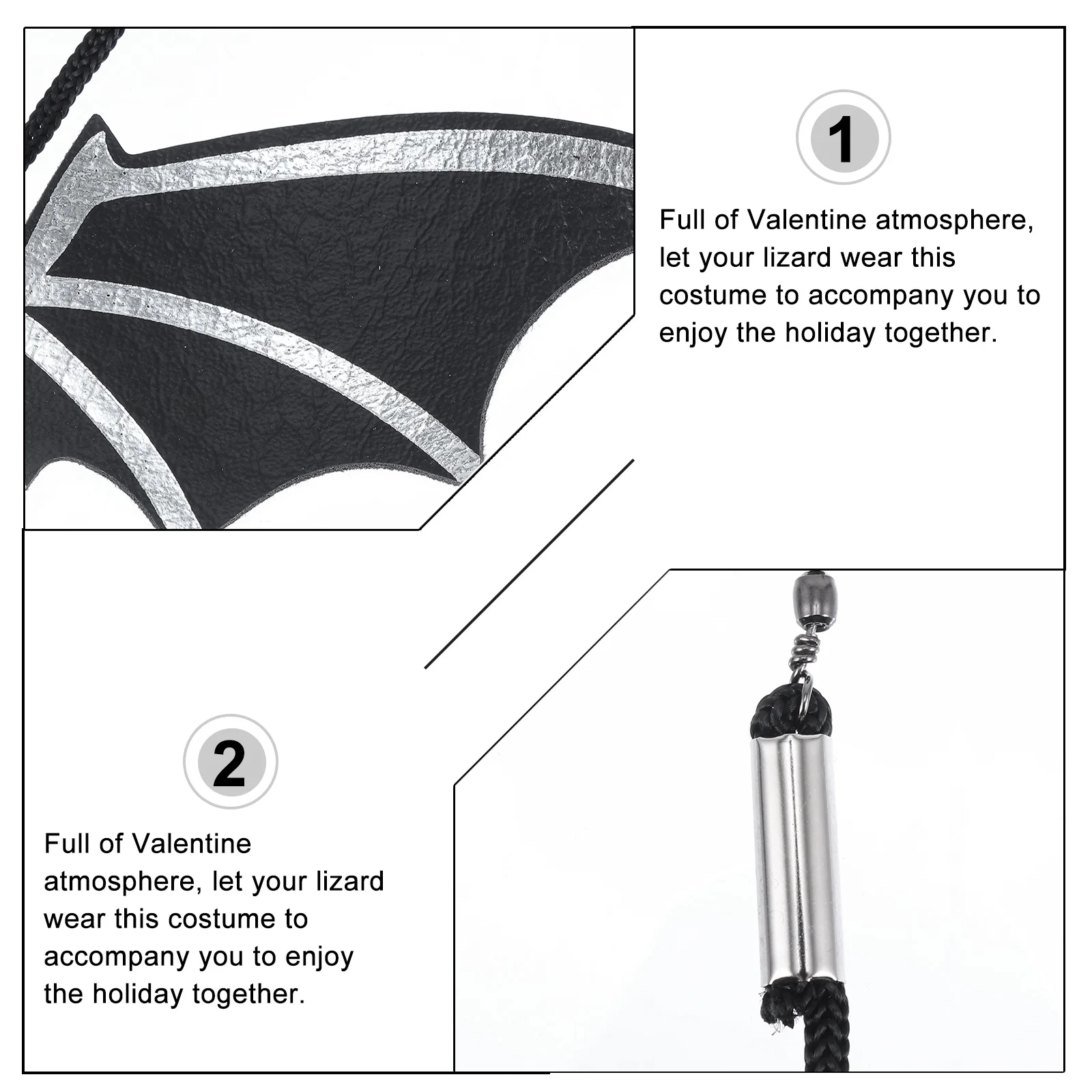 

1Set Pet Lizard Costume Valentine Leash Traction Rope Adjustable Bowtie Hat for Reptile Suitable for Holiday Party Travel