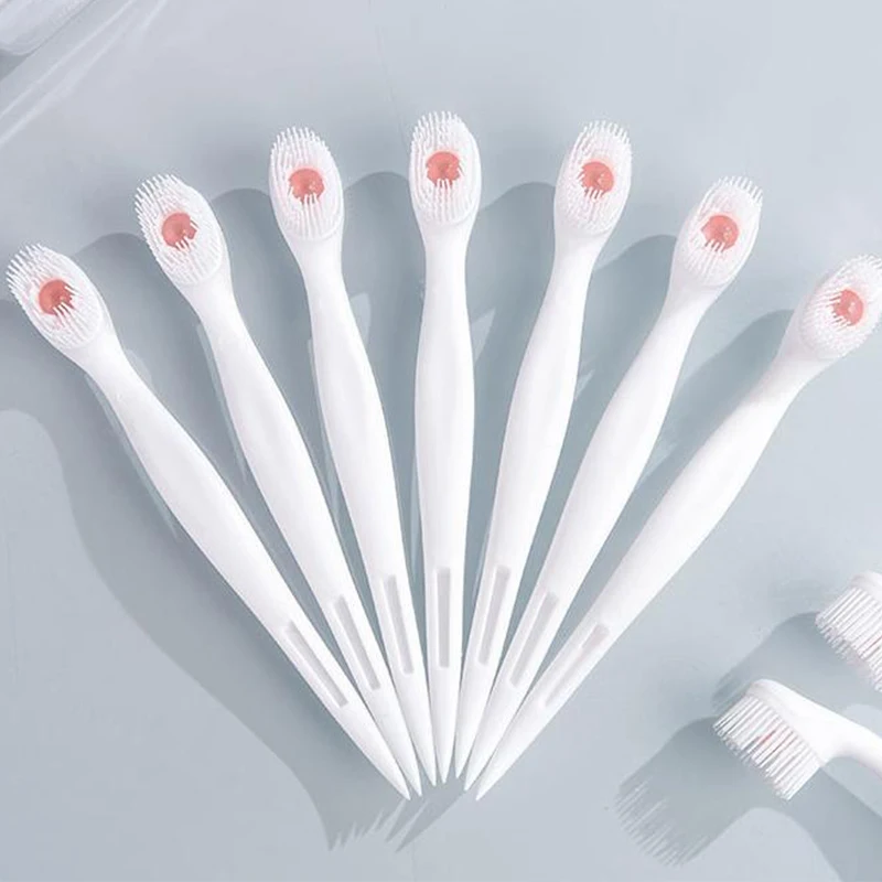 Double-Headed Toothbrush Explosive Bead Soft Bristles Portable Disposable Toothbrush Silicone Toothbrush Oral Hygiene Cleaning