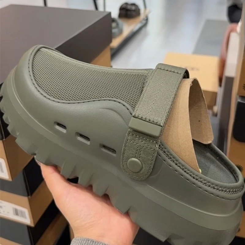 

Men's Sandals Summer Holes Breathable Garden Home Sandals Fashion Outdoor Antiskid Sole Women's Beach Slides Solid Color Slipper