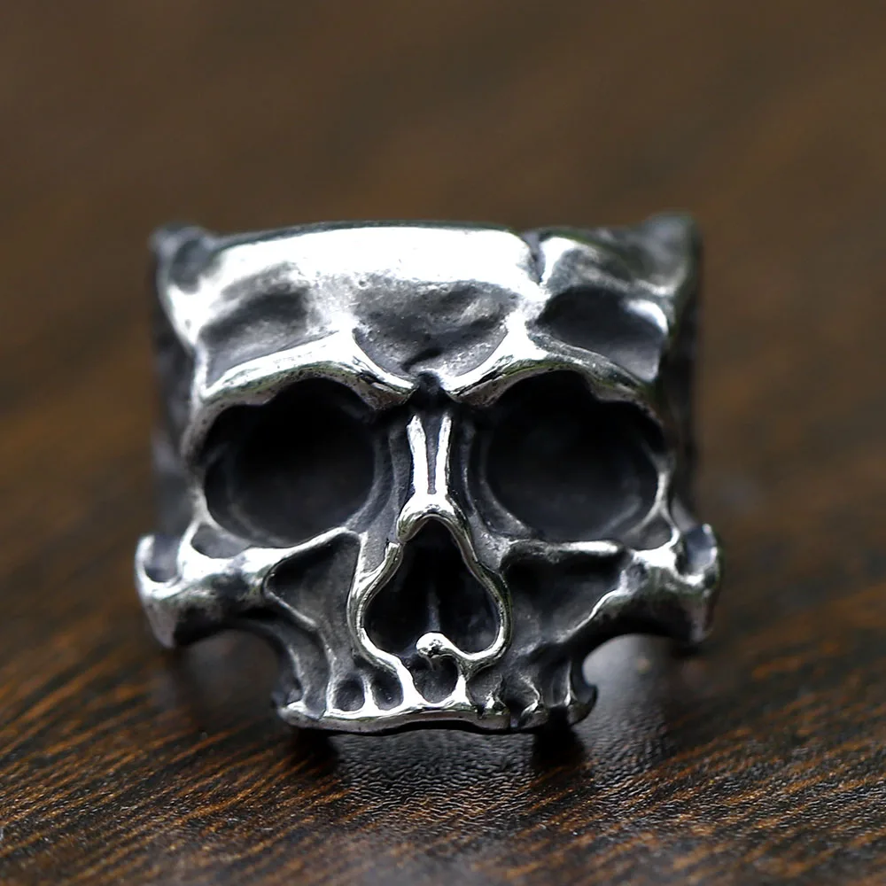 NEW Men's 316L Stainless-Steel Rings Retro Motorcyclist Skull Ring for Teens Gothic Punk Jewelry Gift Free Shipping