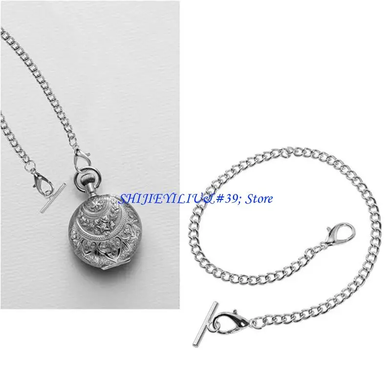 

E21F Карманные часы-цепочка с металлическим ремнем Джинсы Albert Vintage Т-образная застежка-цепочка на талии