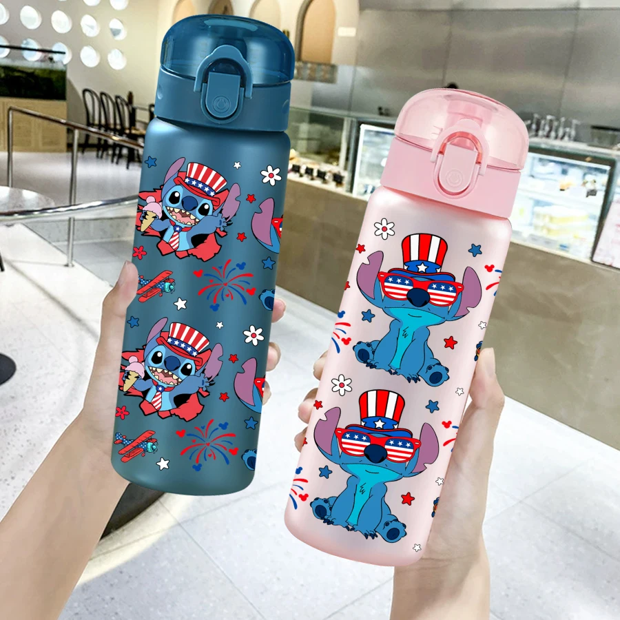 

1Pc Disney Stitch Fireworks Pattern 26oz Plastic Water Bottle Outdoor Sports Water Cup Birthday/Back To School Gift