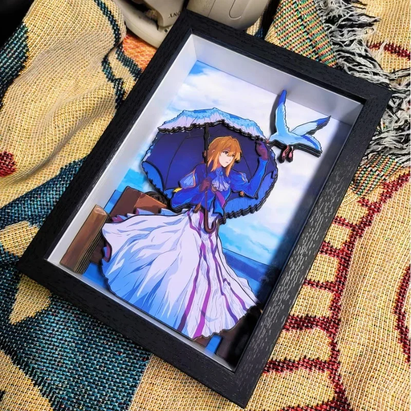 

2025 Classic Anime Violet Evergarden 3D Handmade Art Painting Cartoon Figure Collect Picture Ornaments Bedroom Decora Fans Gifts
