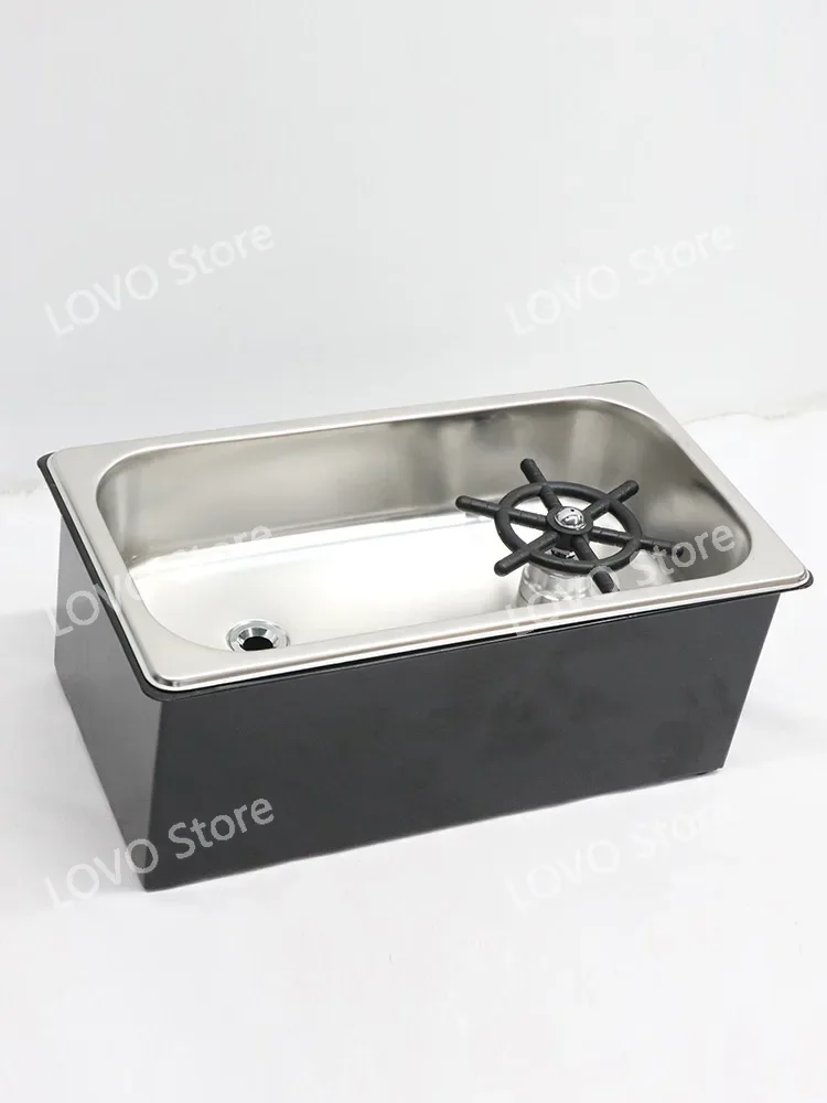 Stainless steel tabletop, no-hole cup washer, bar counter, mobile built-in