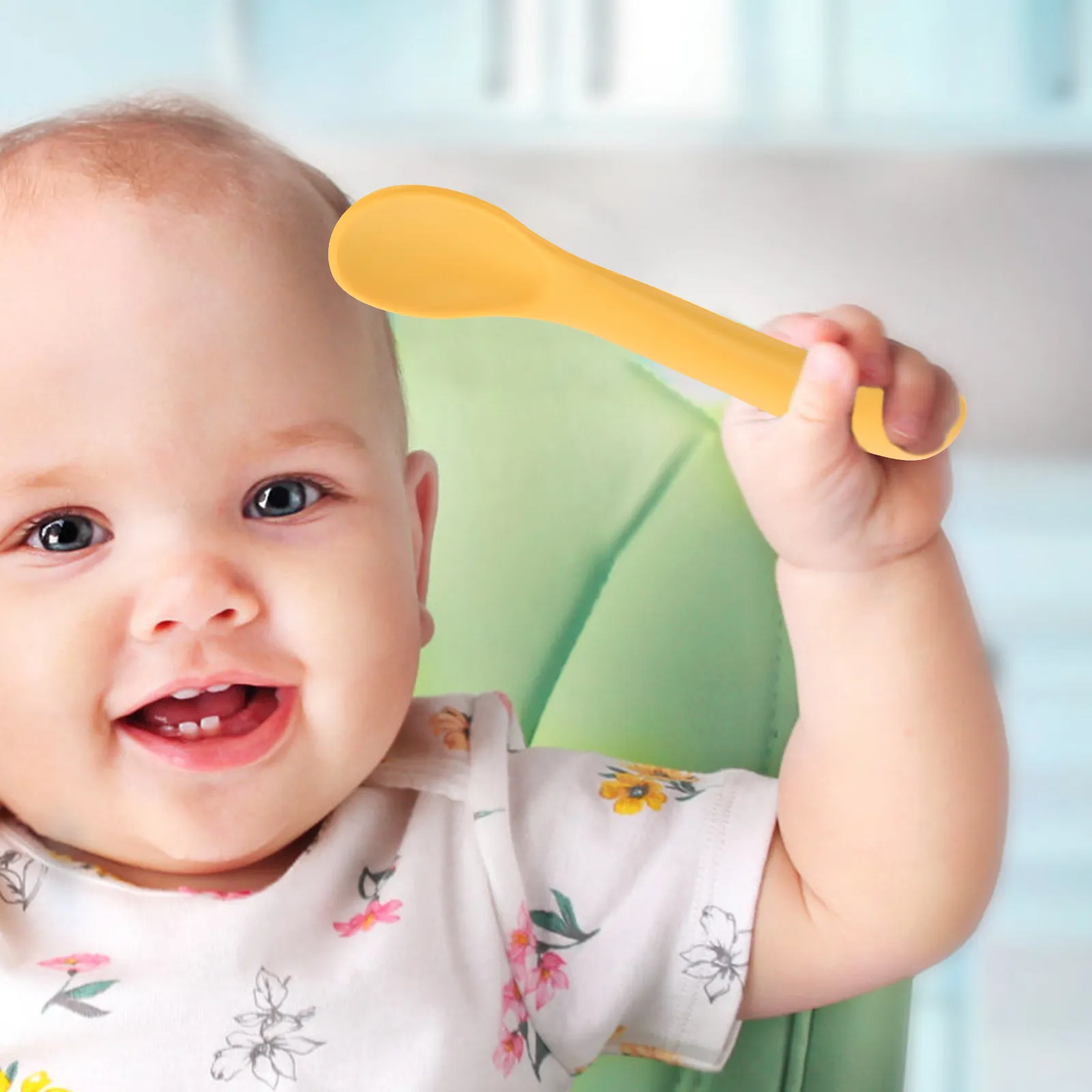 

Набор из 10 мягких гибких силиконовых ложек для кормления малышей: для десертов, фруктового пюре, каши, супа