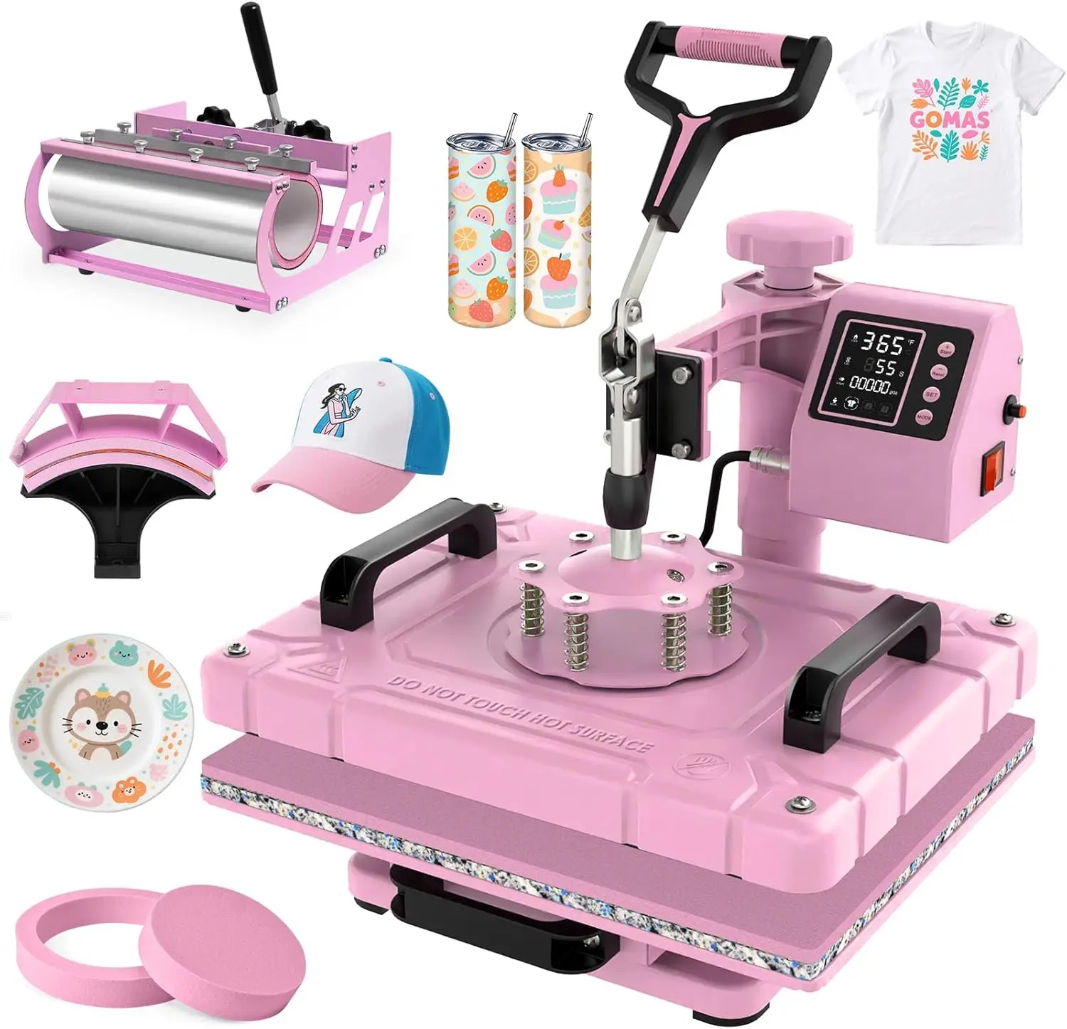 

5 in 1 Heat Press Machine 12x15 inch Sublimation Heat Press 360° Swing Away Heat Transfer Digital T-Shirt Pressing with 30OZ 20O
