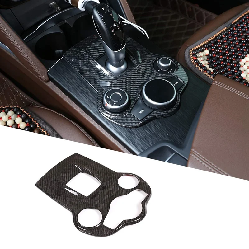 Central Control Gear Panel Cover Trim Decorate Dry Carbon Fiber for Alfa Romeo Giulia Stelvio 2017-2019 Accessories