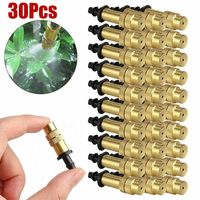 10/30pcs Adjustable Misting Nozzle Garden Patio Water Mister Brass Spray Sprinkler Garden Irrigation Atomization Single Nozzle