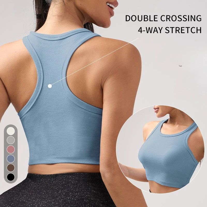 Women's Sports Bra Girls' Shockproof Running Sports Vest Playing Ball Fitness Yoga Gathering Bra Students' Outdoor Sportswear