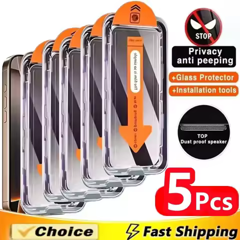 5Pcs Privacy Dust Free Glass For Samsung A56 A36 A26 A55 A54 A53 A52 A35 A34 A33 A25 A06 A16 A15 S25 Ultra S24 S23 S22 Plus S21