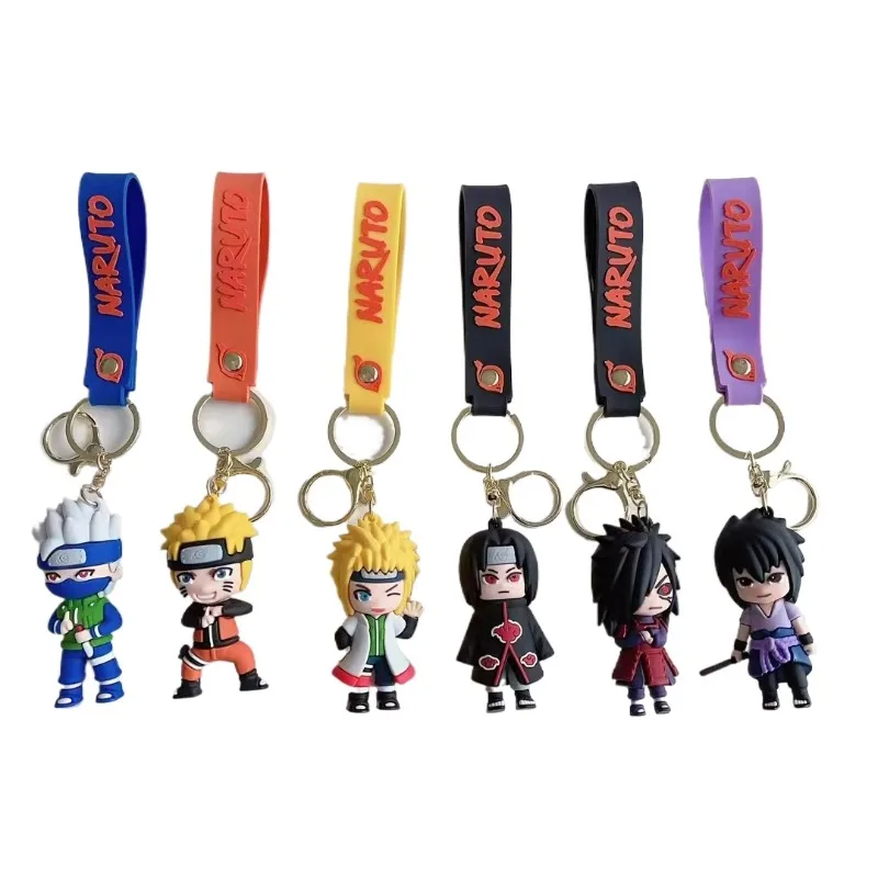 

Naruto The Anime Figure Silica Gel Keychain Uchiha Sasuke Uchiha Itachi Hatake Kakashi Action Figure Model Doll Student's Gifts