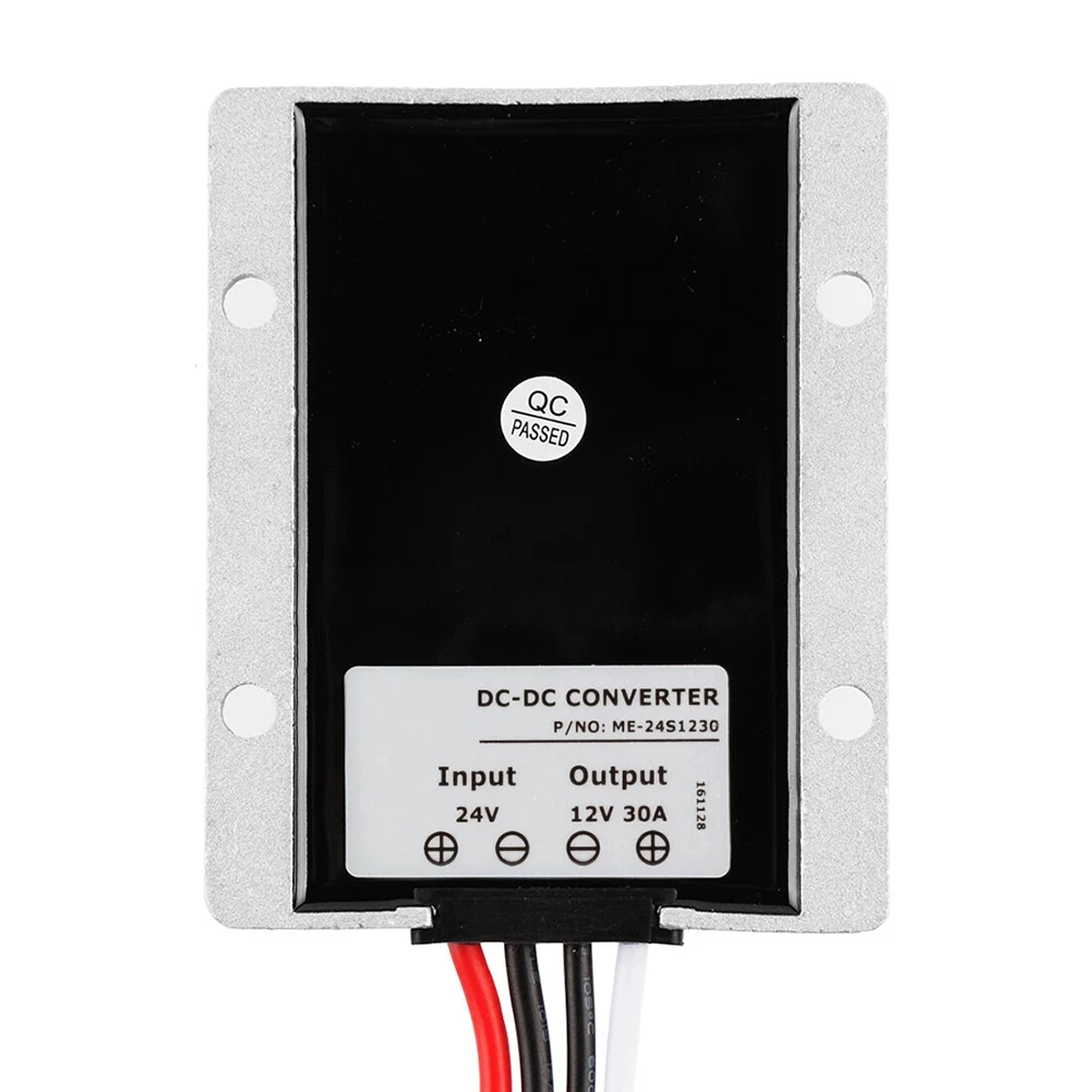 Efficient 96.5 Percent 24V to 12V 30A 360W Power Converter Regulator with Die Cast Housing for Wind Power and Solar Systems