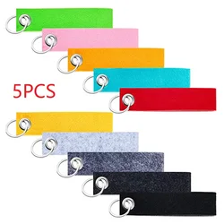 5pcs Felt Key Chain Wholesale Fashion Color Car Keychain Accessories Variety of Colors Can Be DIY Waist Hanging Keyring Pendants