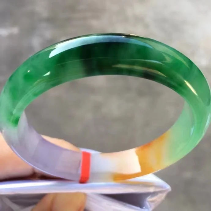 

Only One!! natural Rare Colored Jadeite Bracelet high quality women's Jade Bangle Delicate Fashion Handring Fine Jewelry