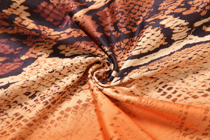 Serpentine Print Damen Sexy 2-teiliges Set Schnürhalter Rückenfreie Weste Crop Tops + Knielange Hosen Nachtclubwear Schlanke Anzüge