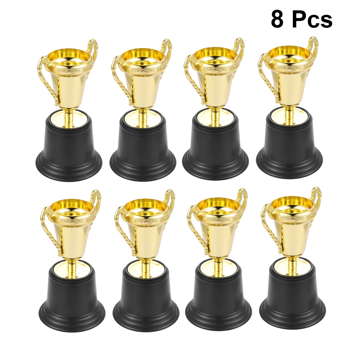 

8 pcs 13Cm Plastic Small Trophy Golden Party Trophy Kids Award For Award Ceremony Classroom Spelling
