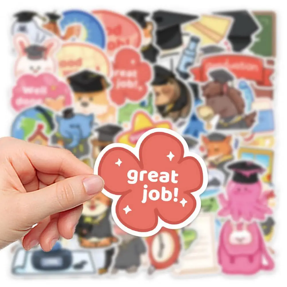 بولي كلوريد الفينيل 50 قطعة المسيل للدموع مقاومة الأمتعة ملصقات الكمبيوتر المحمول سيارة سهلة لصق ملصقات الكرتون ذاتية اللصق الاستخدام اليومي