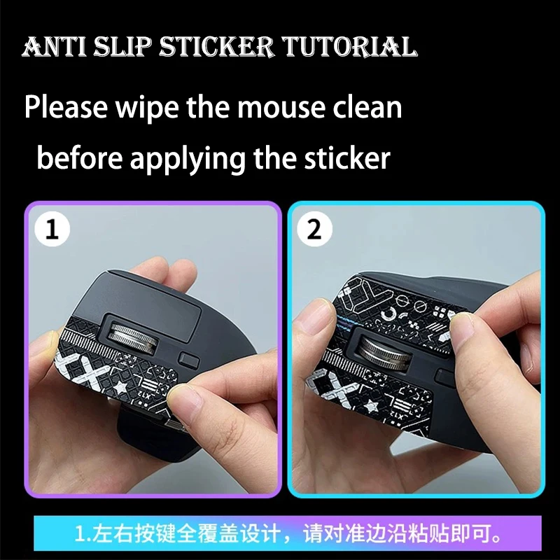 Anti adesivo de mouse deslizante para Logitech, adesivo especial absorvente de suor lateral, pele de lagarto, borda do arco, pacote completo, MX Master3, 3S