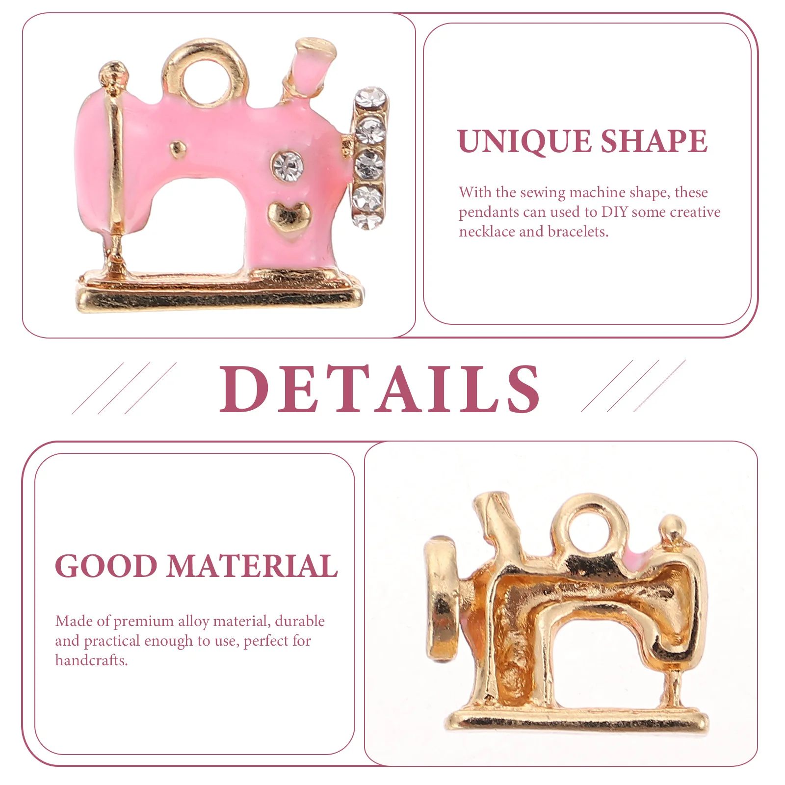 

10 Pcs Retro Sewing Machine Pendant Jewelry Making Pendants Charms Cute for Bead Alloy Accessory Embellishments Miss