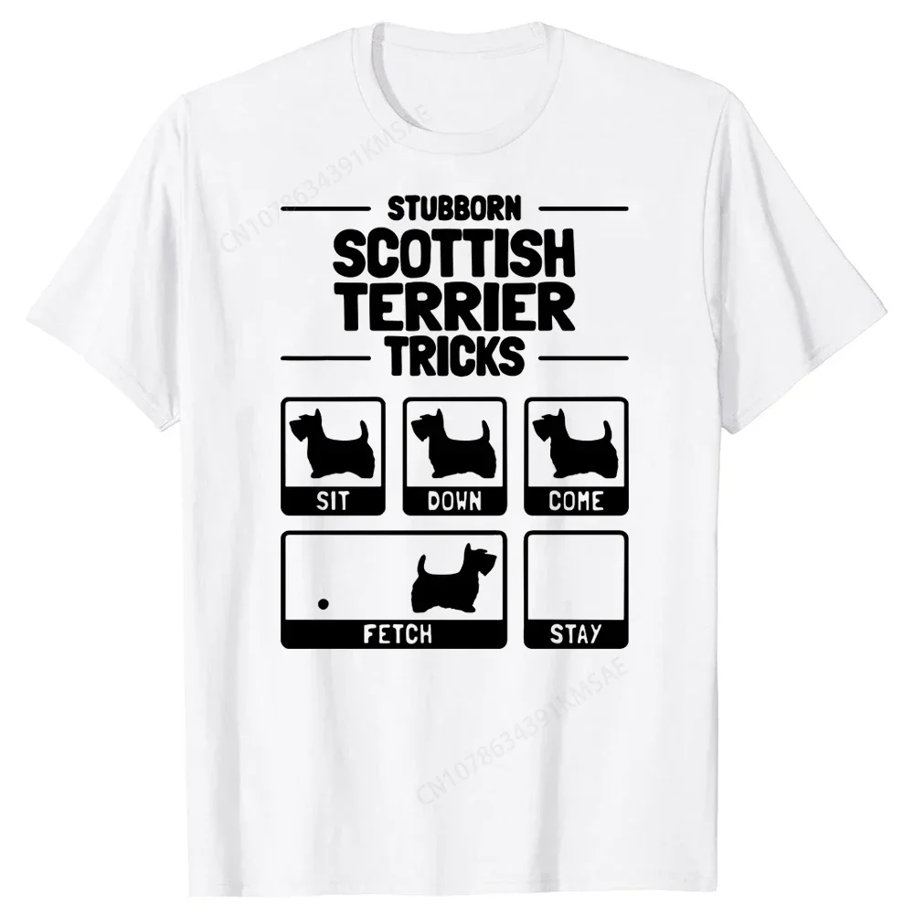 T-shirt manches courtes chien Scottie Tricks, streetwear en coton graphique Harajuku jects Terrier