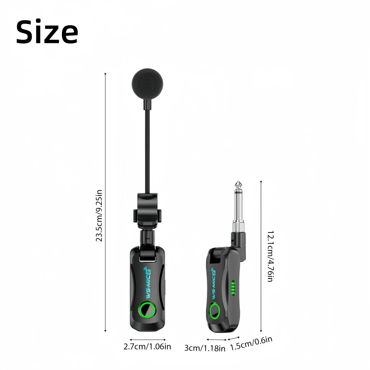 Miwayer WS-MIC2 Plug and Play 2.4G Wireless Mic, System Auto Pairing Low Latency for Sax Flute Clarinet and Acoustic Instruments view 2