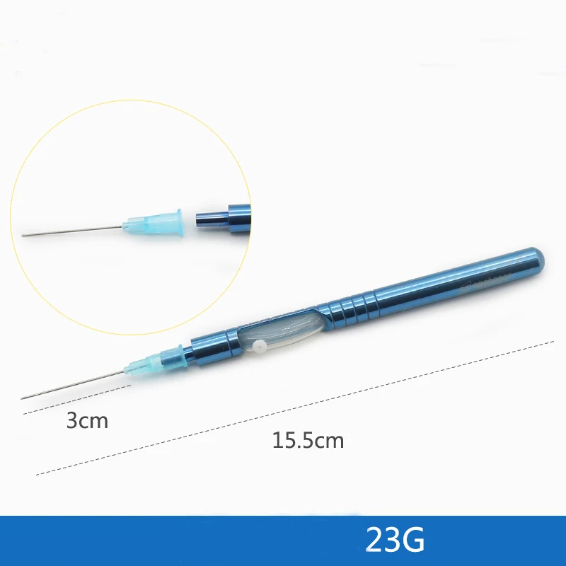 Titanium alloy ophthalmic flute needle straight (flush type) with silicone tube 20G23G ophthalmic instruments