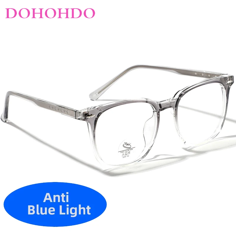 DOHOHDO 2024 Men Fashion Blue Light Blocking Glasses TR90 Clear Len Square Women Eyewear Frame Unisex Casual Computer Eyeglasses