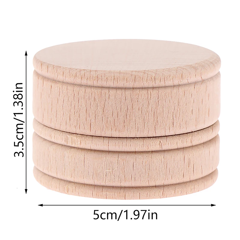 1PCS Round Wooden Storage Box Natural Craft Jewelry Box Vintage Decorative Handmade Jewelry Organizer Crafts Case