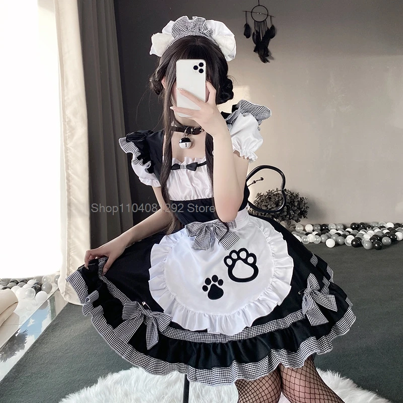 Empregada estilo chinês Lolita fantasia de cosplay feminina, vestido cheongsam de querida, festa de Halloween, peça de garçonete, show de animação, novo