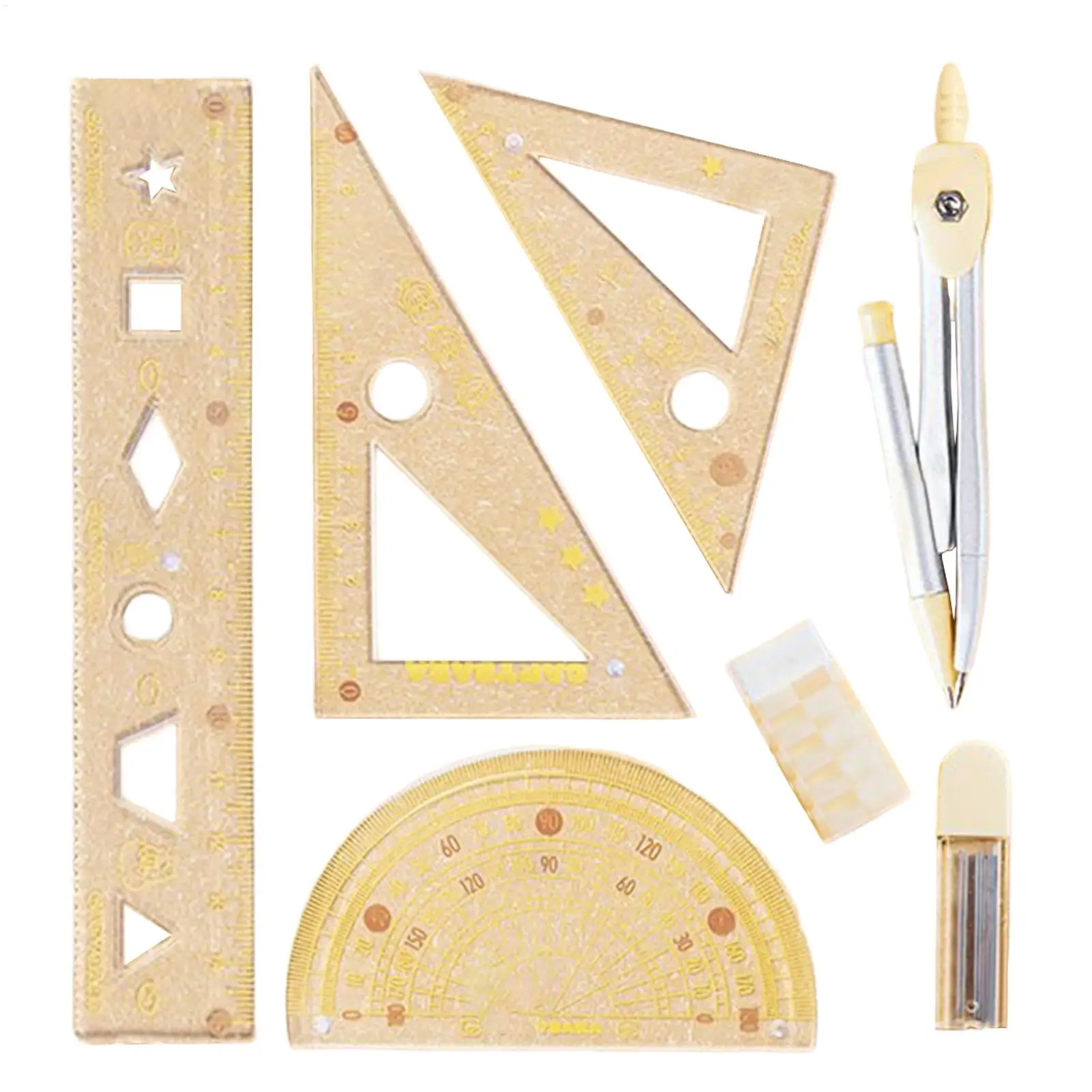 

Набор для черчения из 8 предметов с тематикой Капибары: безопасные измерительные инструменты, транспортир для школы, класса, учебы, экзаменов, художественных работ, колледжа