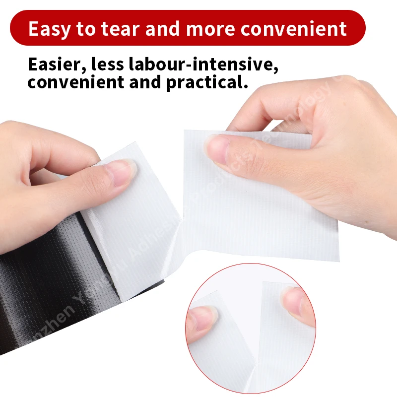 High adhesive strength cloth tape black single-sided tape waterproof windproof thickened repair wear-resistant tape