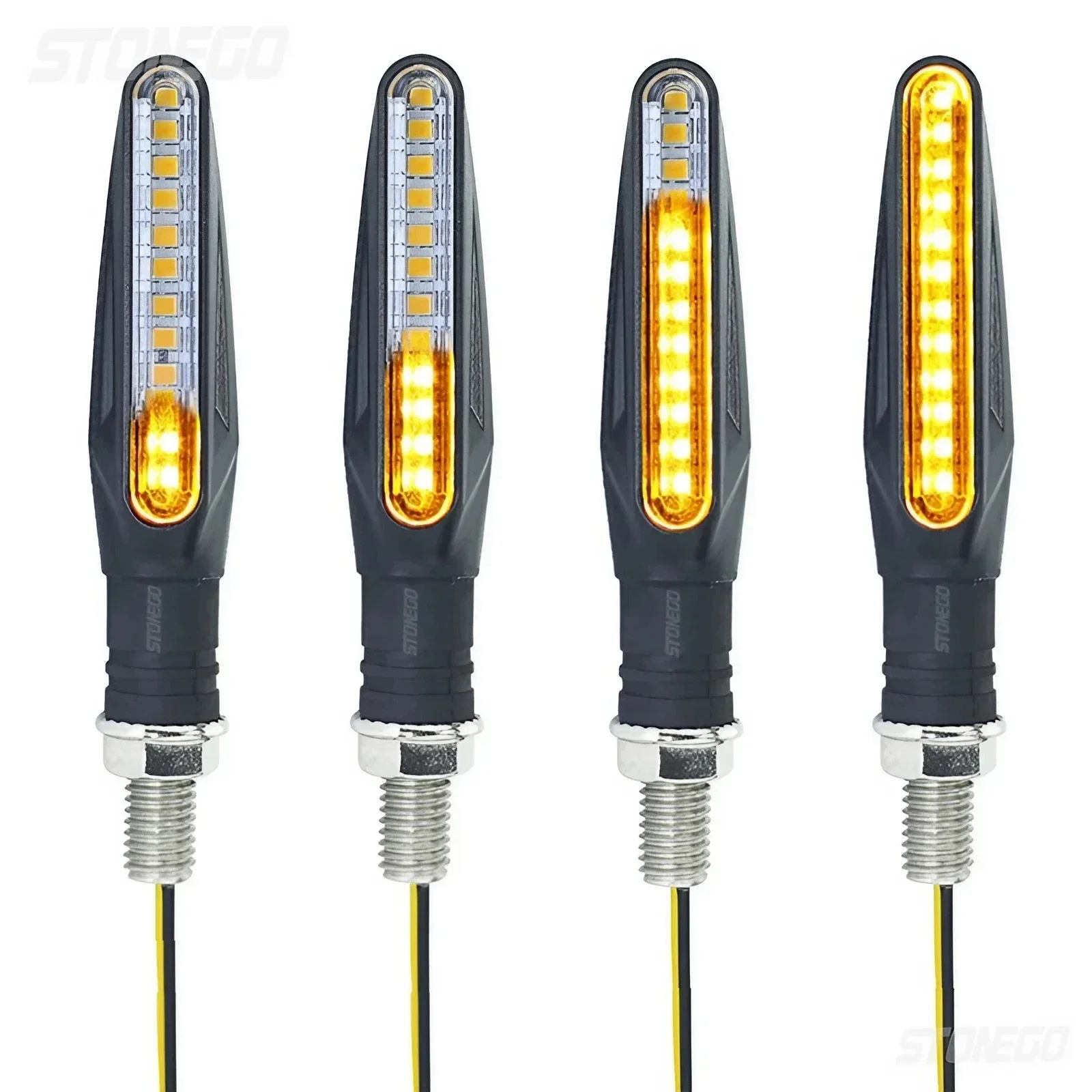 

LED Motorcycle Turn Signals Light 12 SMD Tail Flasher Flowing Water Blinker IP67 Bendable Motorcycle Flashing Lights