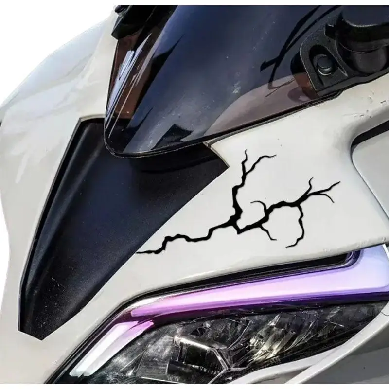 2 シート防水安全運転バイクヘルメット燃料タンク DIY スクータービニールデカール反射雷オートバイステッカー