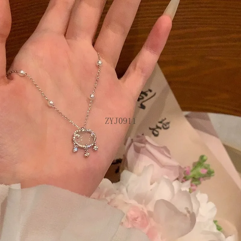 Nuevo Colgante de cerradura de seguridad s925 de estilo chino, collar de plata de ley, cadena de clavícula de nicho exquisito