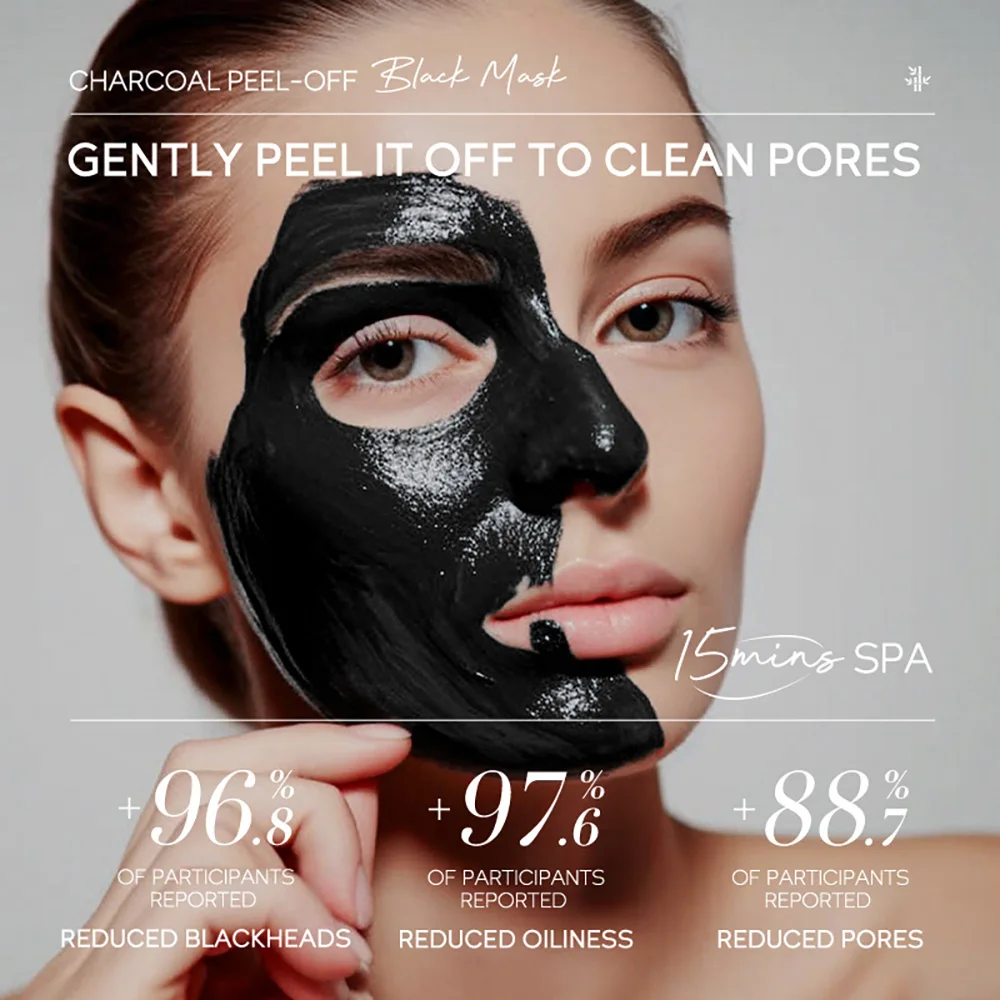 

QUIYUM Bamboo Charcoal Peel Off Mask 50g –Blackhead Remover Nose Pore Strips Deep Cleansing Exfoliating Face Mask Boxed 2026 New