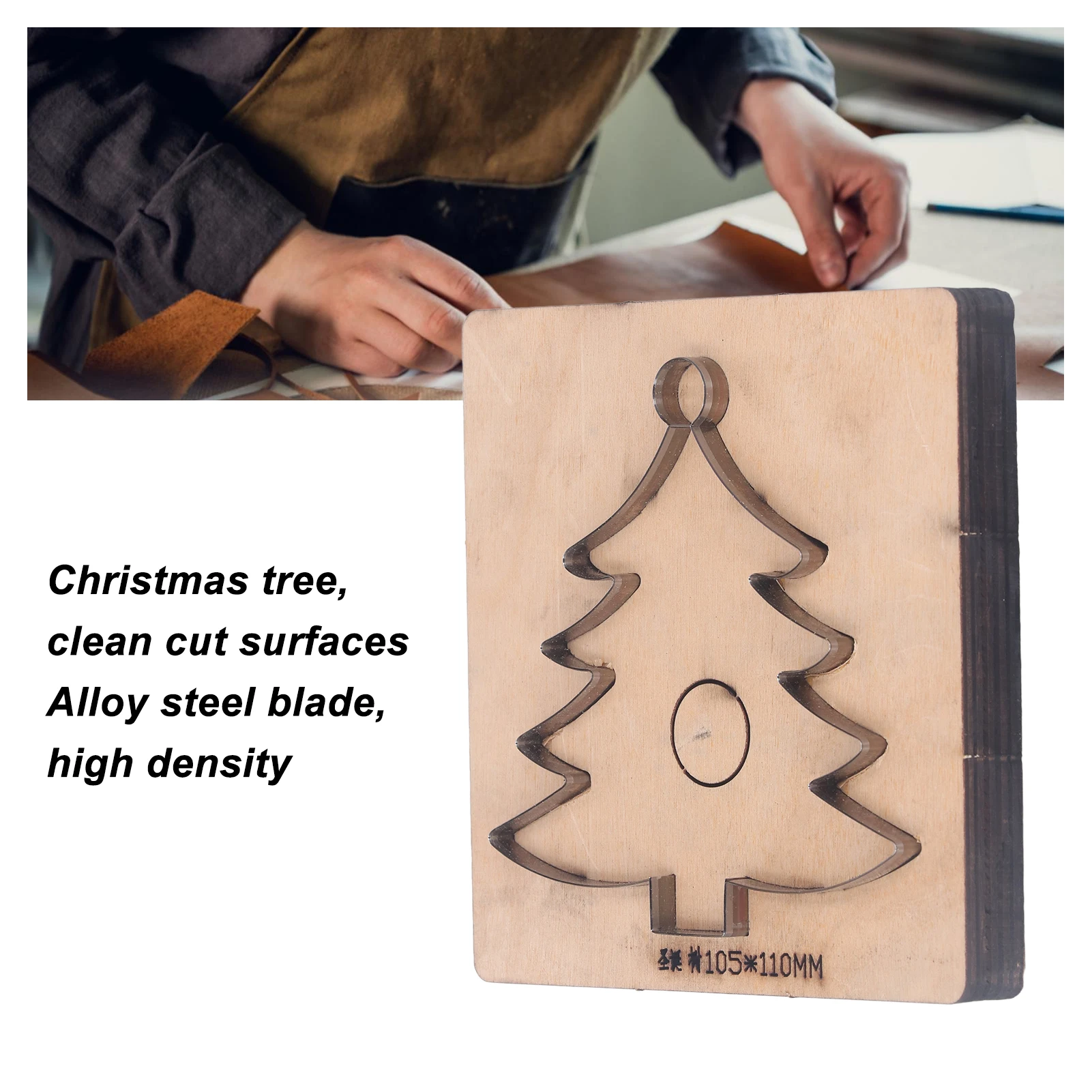 

Leather Cutting Die Christmas Tree Shape Punch Cutter Craft Mould Tool 13.5x13x2.3cm for Paper Rubber Leather Punch Cutter