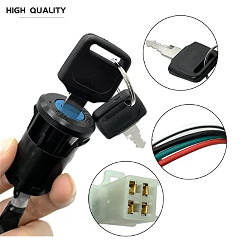 Motorcycle Ignition Switch with Key 4 Wires For ATV GO KART MOPED SCOOTERS 90cc 110cc 125cc 150cc 200cc 250cc