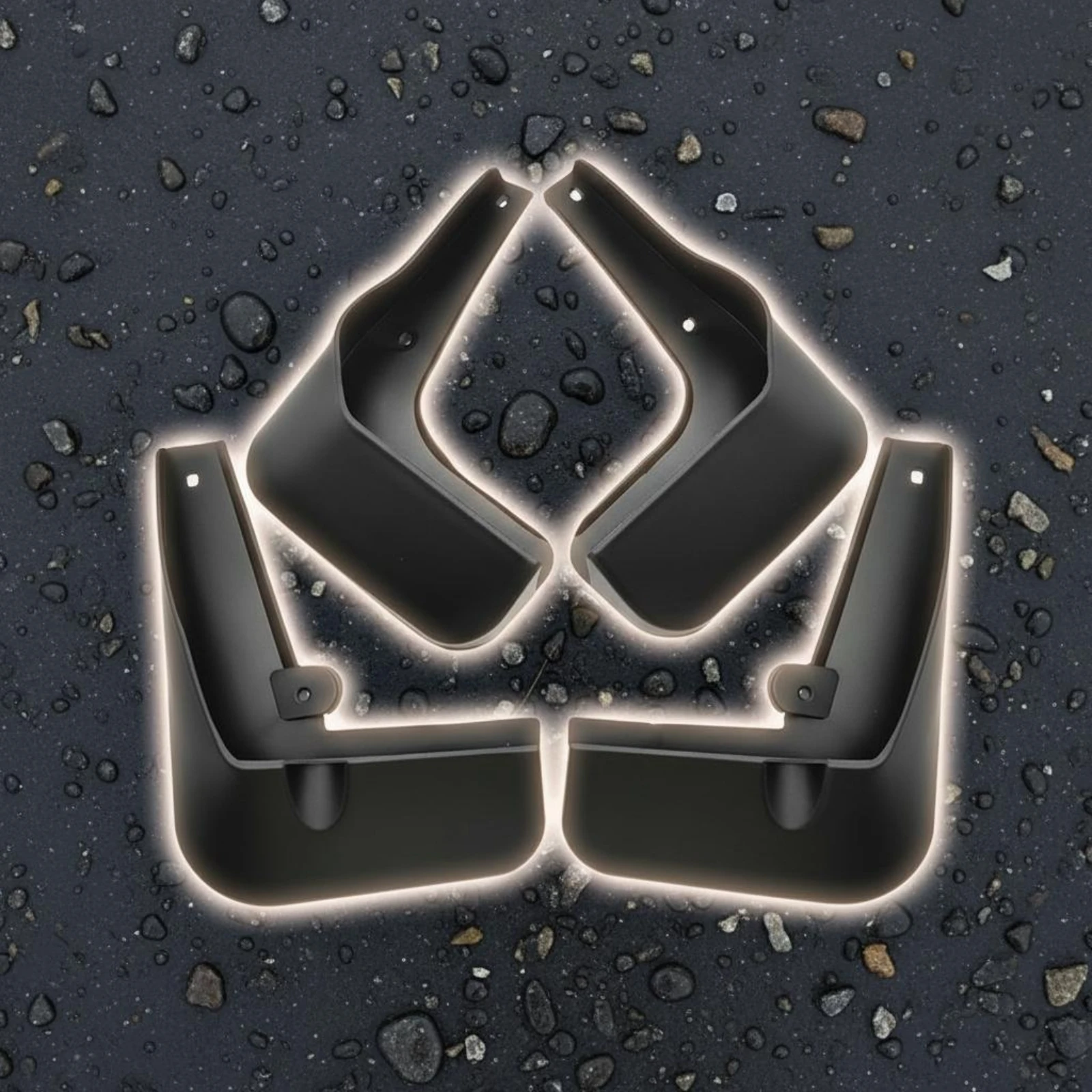 

4 Pieces Car Mudguard Curved Splash Guard Car Mud Flap Tailored Fit Wheel Arch Guard Weather Resistant