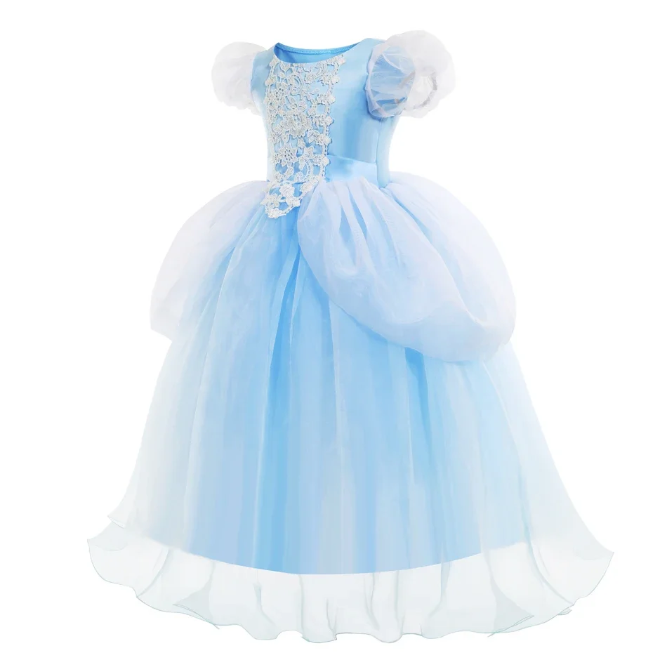 Girls Cinderella Cosplay Costume For Children Baby Girl Kids Halloween Birthday Party Dress Princess Costume