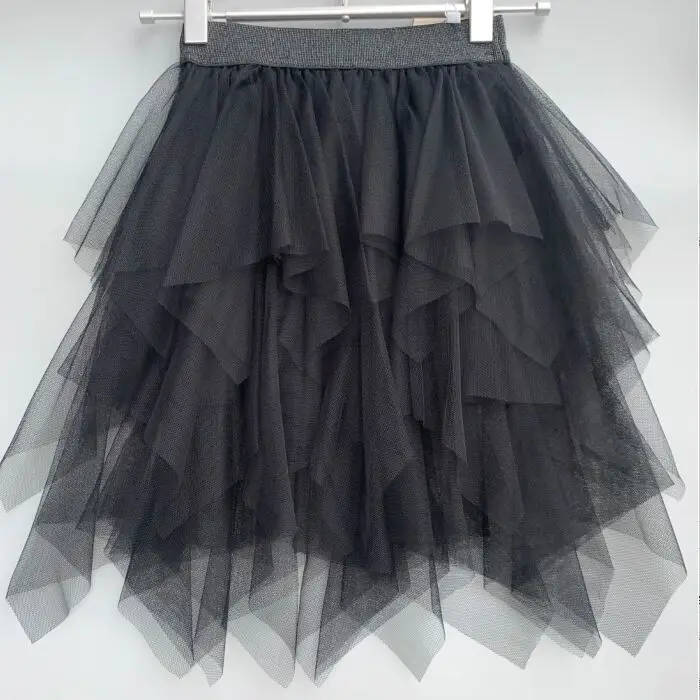 Girls Tutu Layered Tulle Princess Skirts Kids Rainbow Birthday Party Performance Irregular Dance Skirt Parent-child Gauze Skirt